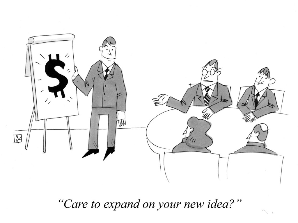 Cartoon about business ideas.