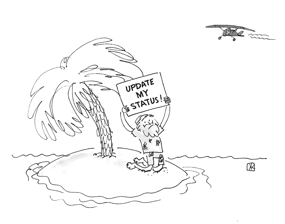 Cartoon about being stranded on an island
