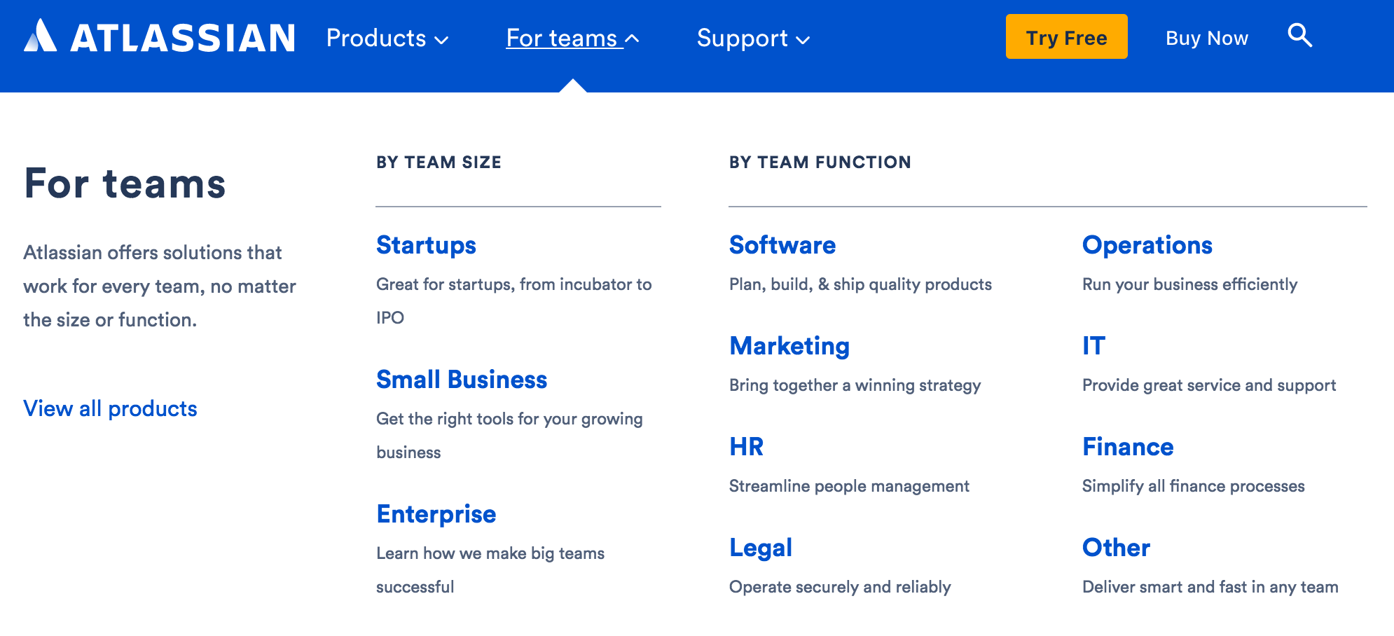 Example of SEO Solution Pages by Atlassian
